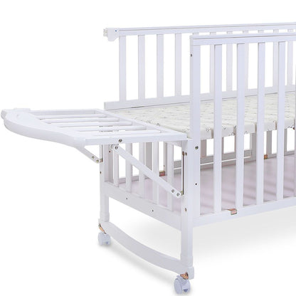 TINNIES WOODEN BABY COT WITH STORAGE – WHITE