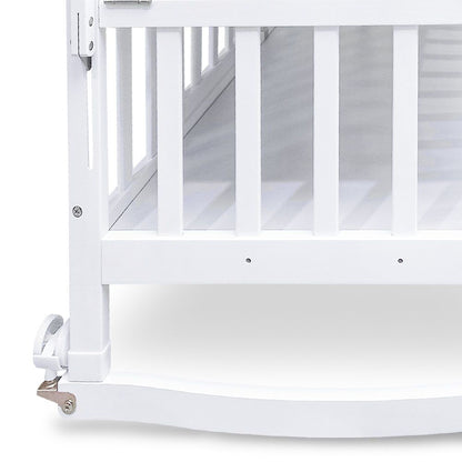 TINNIES WOODEN BABY COT WITH STORAGE – WHITE