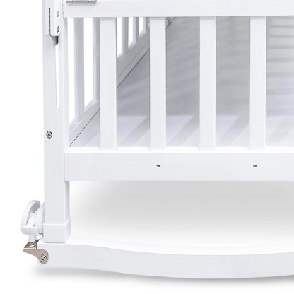TINNIES WOODEN BABY COT WITH STORAGE – WHITE