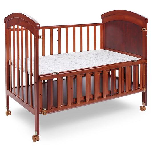 TINNES WOODEN BABY COT WITH STORAGE – BROWN