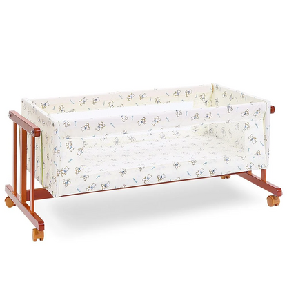 TINNES WOODEN BABY COT WITH STORAGE – BROWN