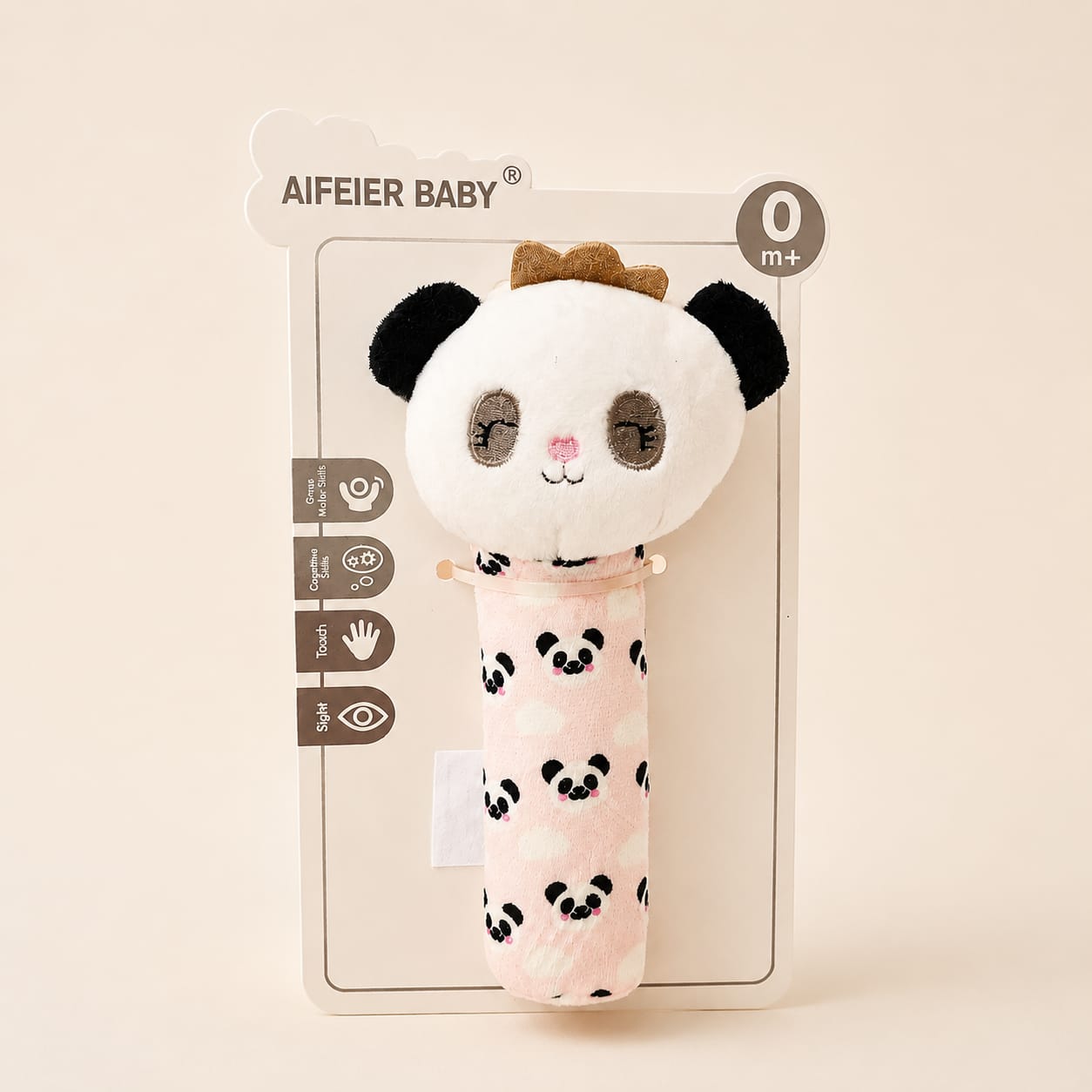 “Cute Panda Baby Rattle – Plush Toy”