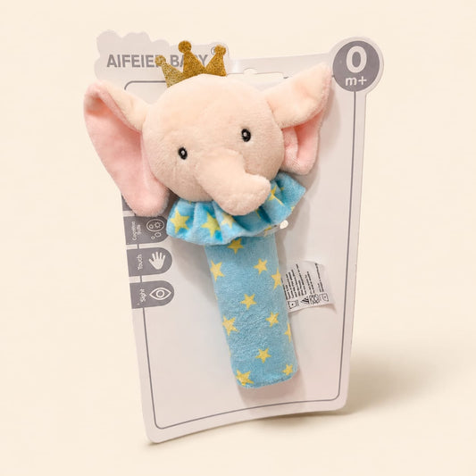 “Little Prince Elephant Baby Rattle – Plush Toy”