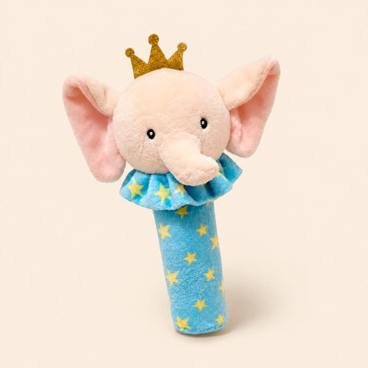 “Little Prince Elephant Baby Rattle – Plush Toy”
