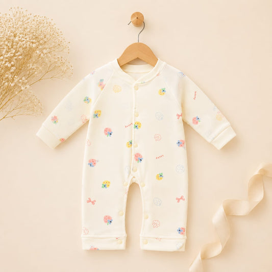 Blush Bunny Print Winter Romper