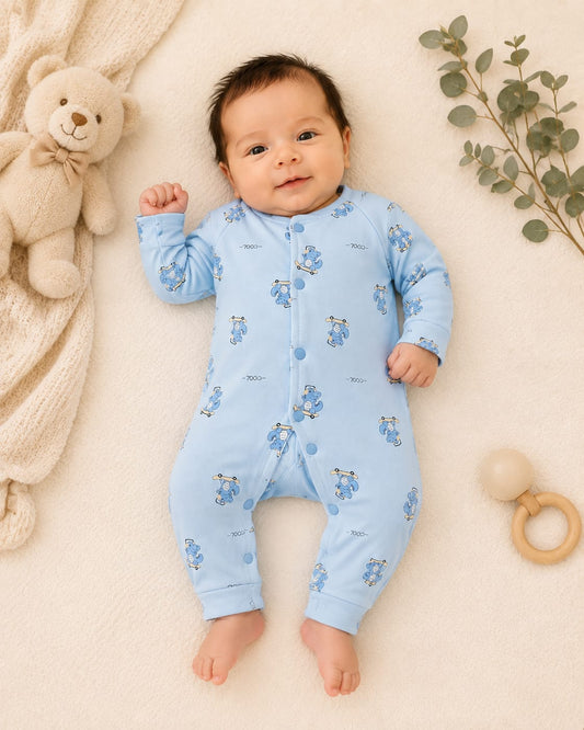 Blush Bunny Print Winter Romper