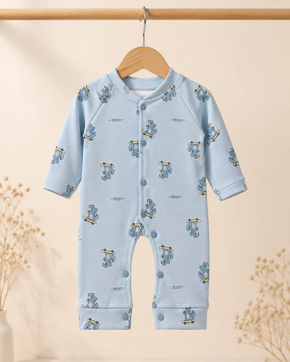 Blush Bunny Print Winter Romper