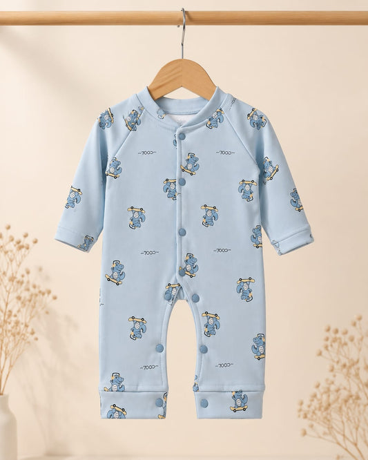 Blush Bunny Print Winter Romper