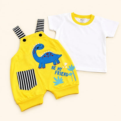 Dino Adventure Yellow Romper Set