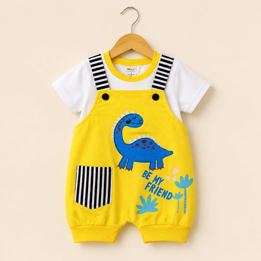 Dino Adventure Yellow Romper Set