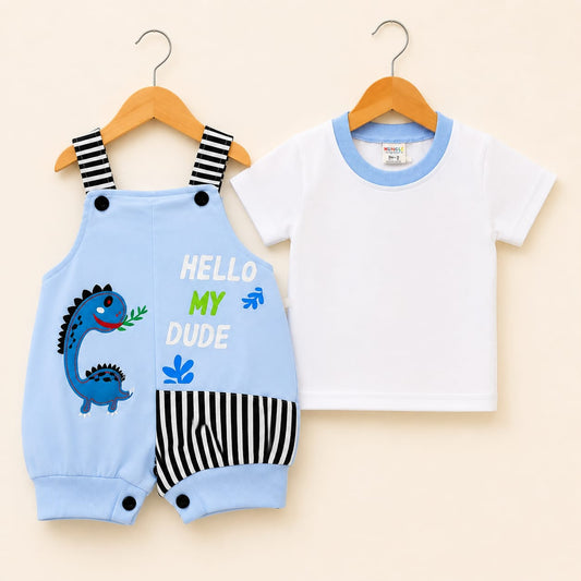 Dino Buddy Blue Romper Set
