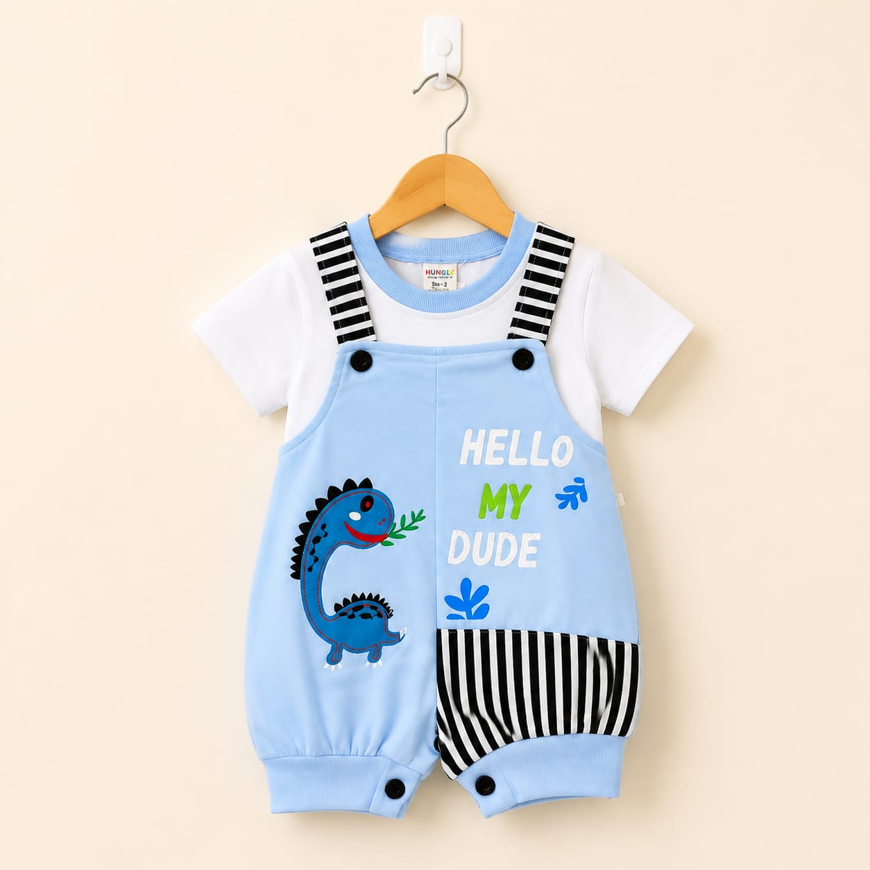 Dino Buddy Blue Romper Set
