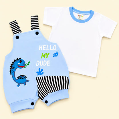 Dino Buddy Blue Romper Set