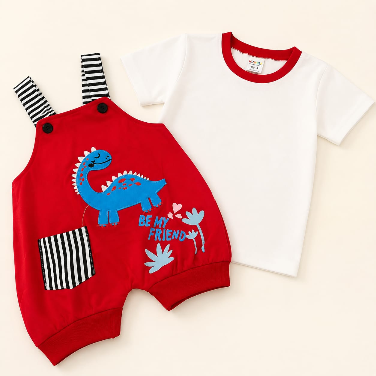 Dino Adventure Red Romper Set
