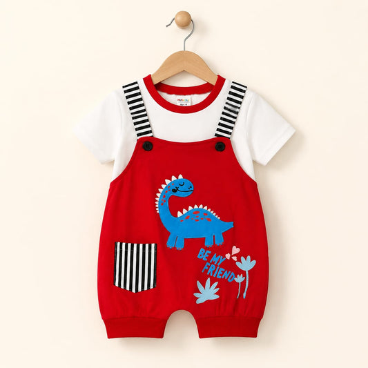 Dino Adventure Red Romper Set