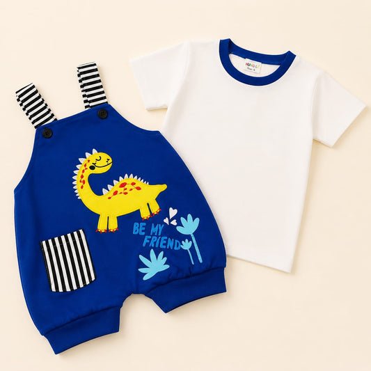 Dino Adventure Blue Romper Set