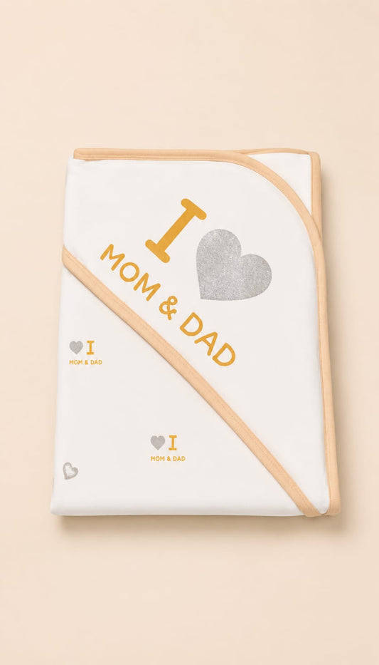 I Love Mom & Dad Baby Wrapping Sheet