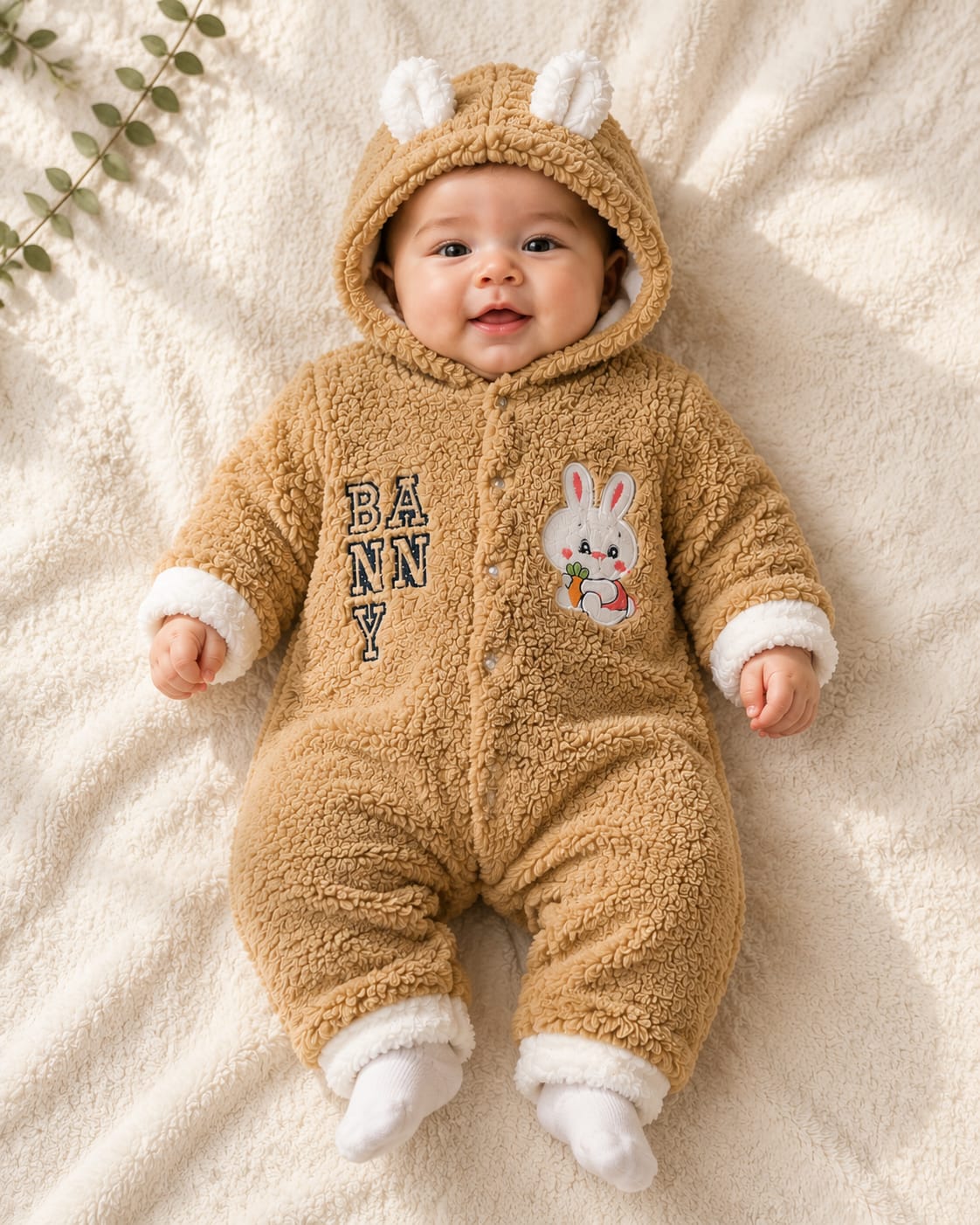 Cozy Lamb Sherpa Baby Romper