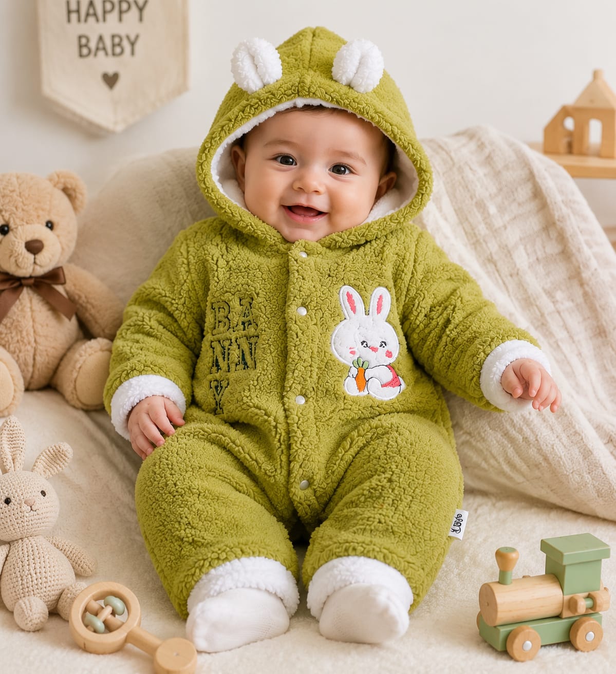 Cozy Lamb Sherpa Baby Romper