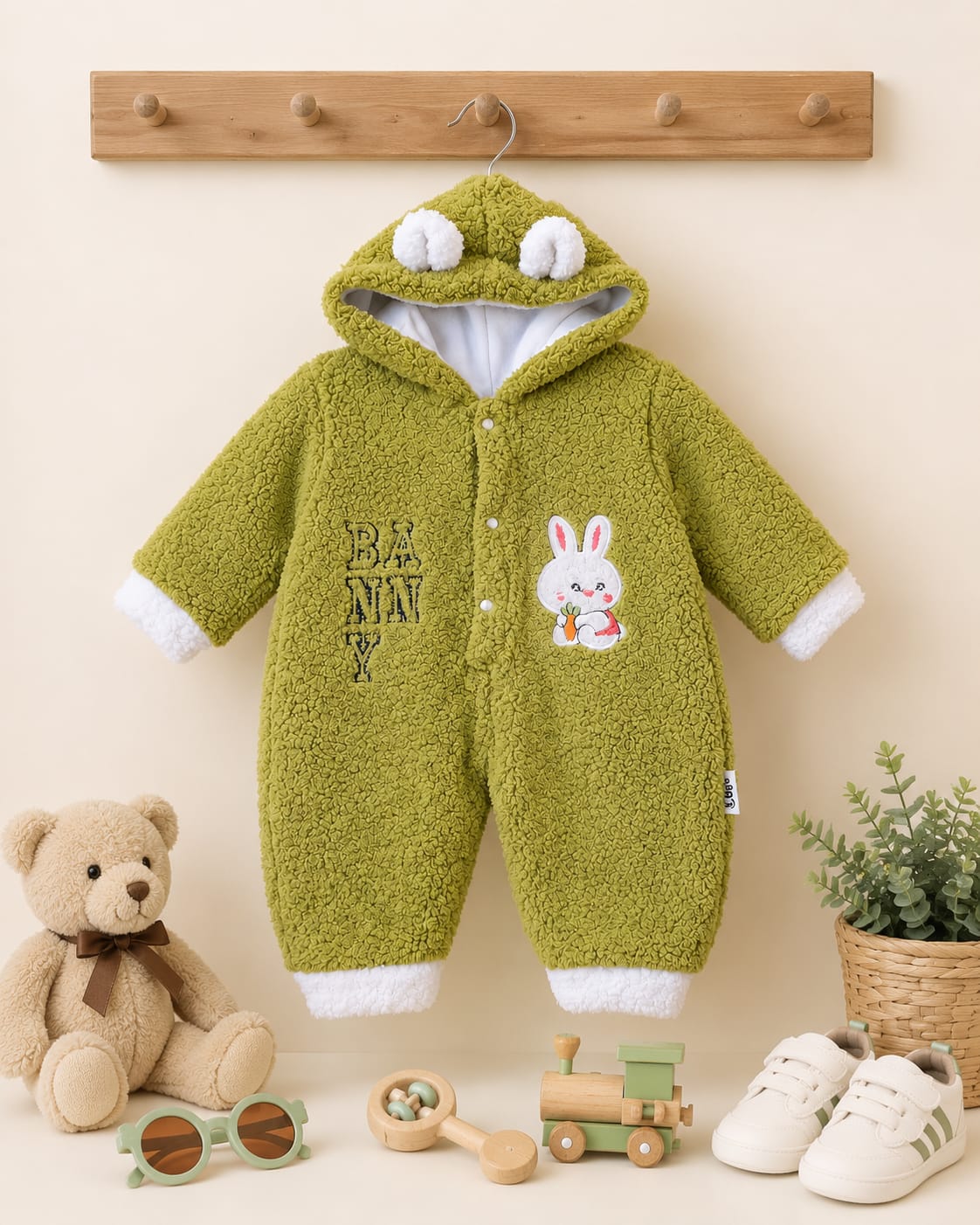 Cozy Lamb Sherpa Baby Romper