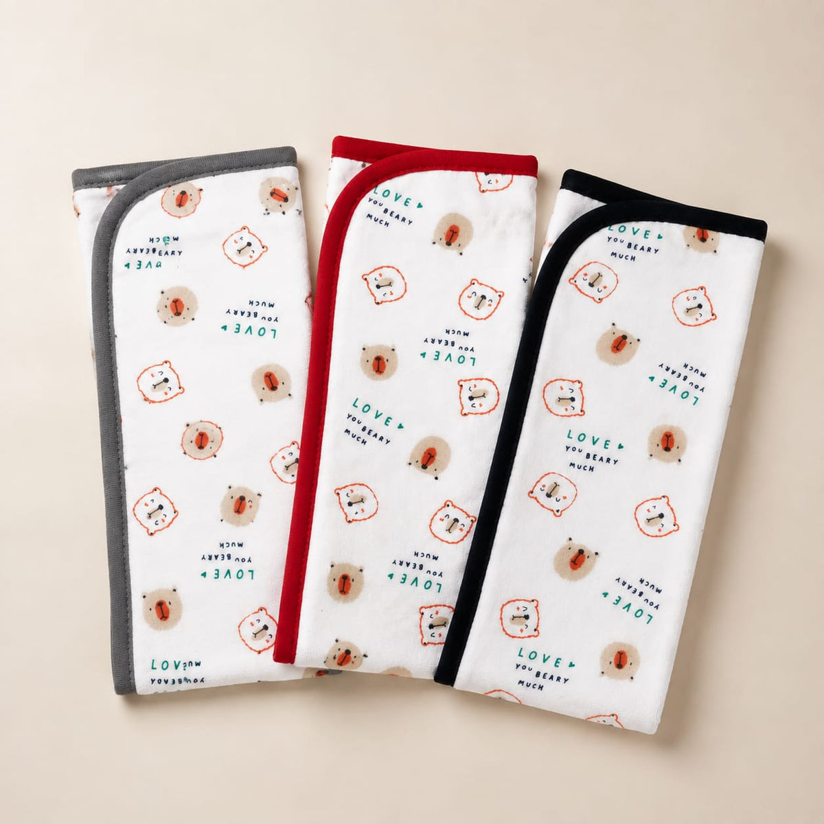Ultra-Soft Cotton Baby Burp Cloths & Face Towels (3 Pack)