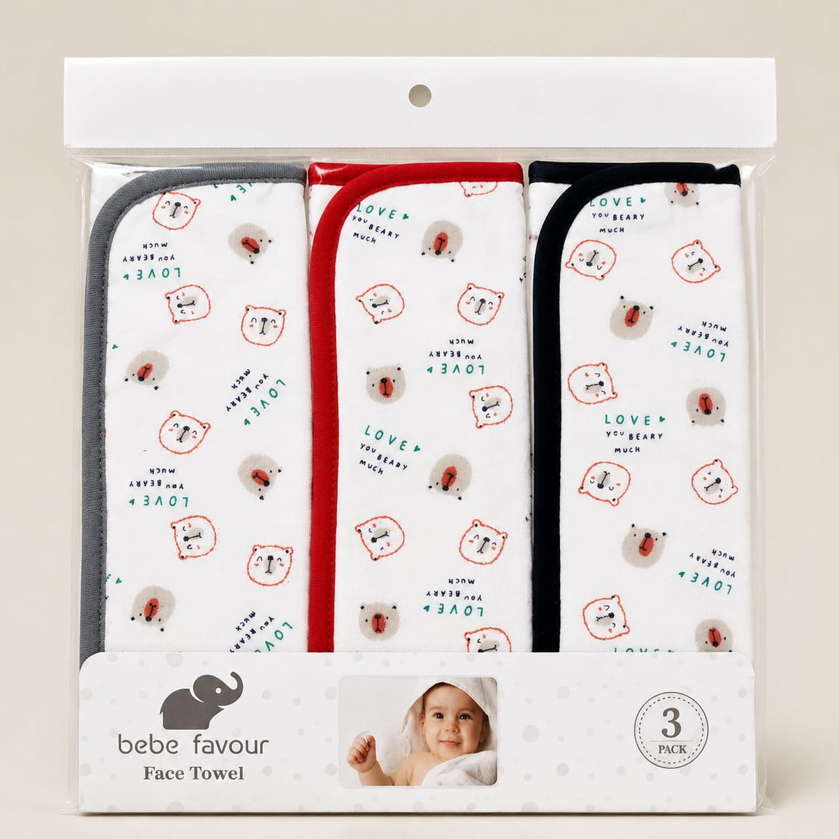 Ultra-Soft Cotton Baby Burp Cloths & Face Towels (3 Pack)