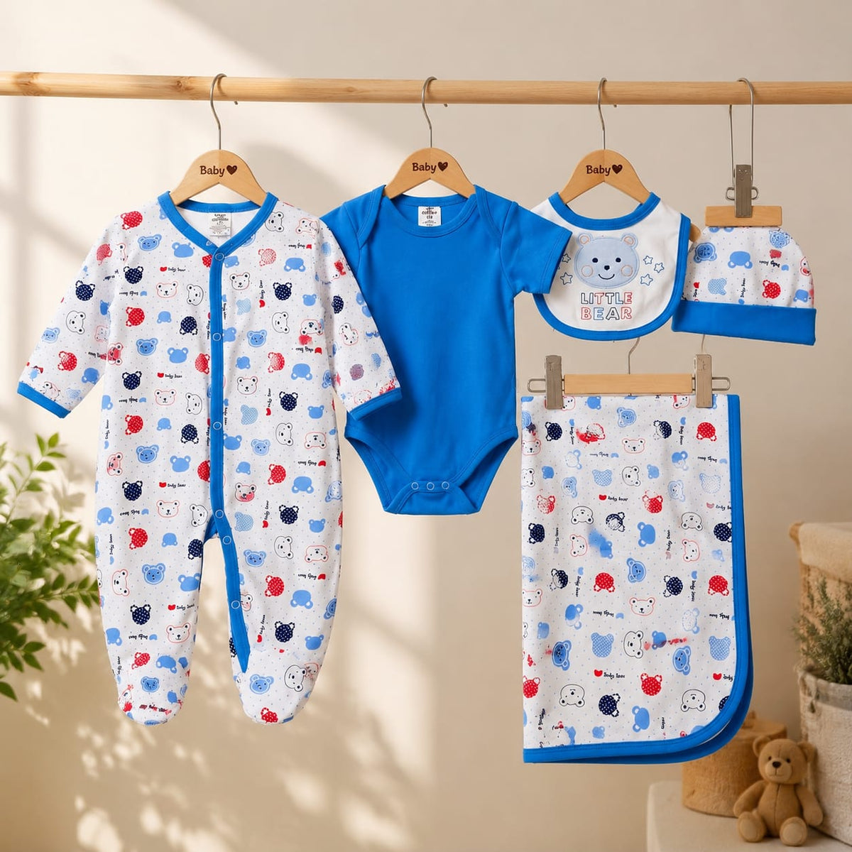 Little Bear Baby Boy Outfit & Accessory Set