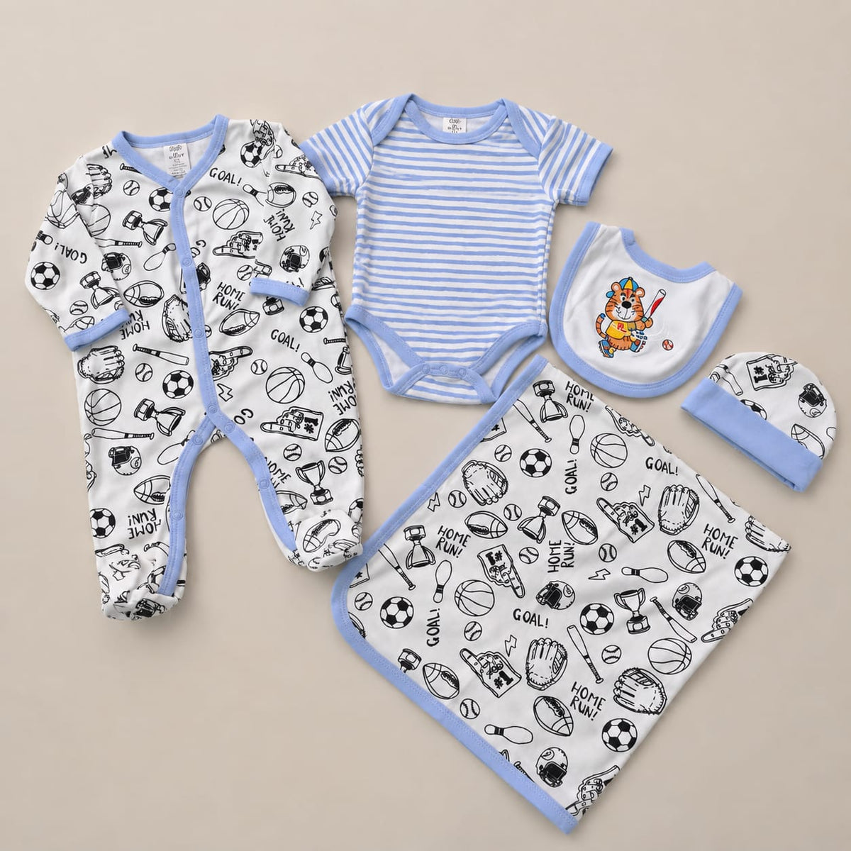 Playful Sports Tiger 5-Piece Baby Clothing Set ( Thailand )