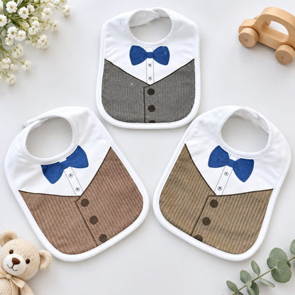 Bebe Favour Gentleman Tuxedo Baby Bibs Set (3-Pack)