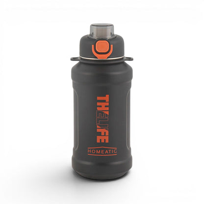 HOMEATIC VACUUM FLASK - BLACK STEEL WATER BOTTLE 1000 ML
