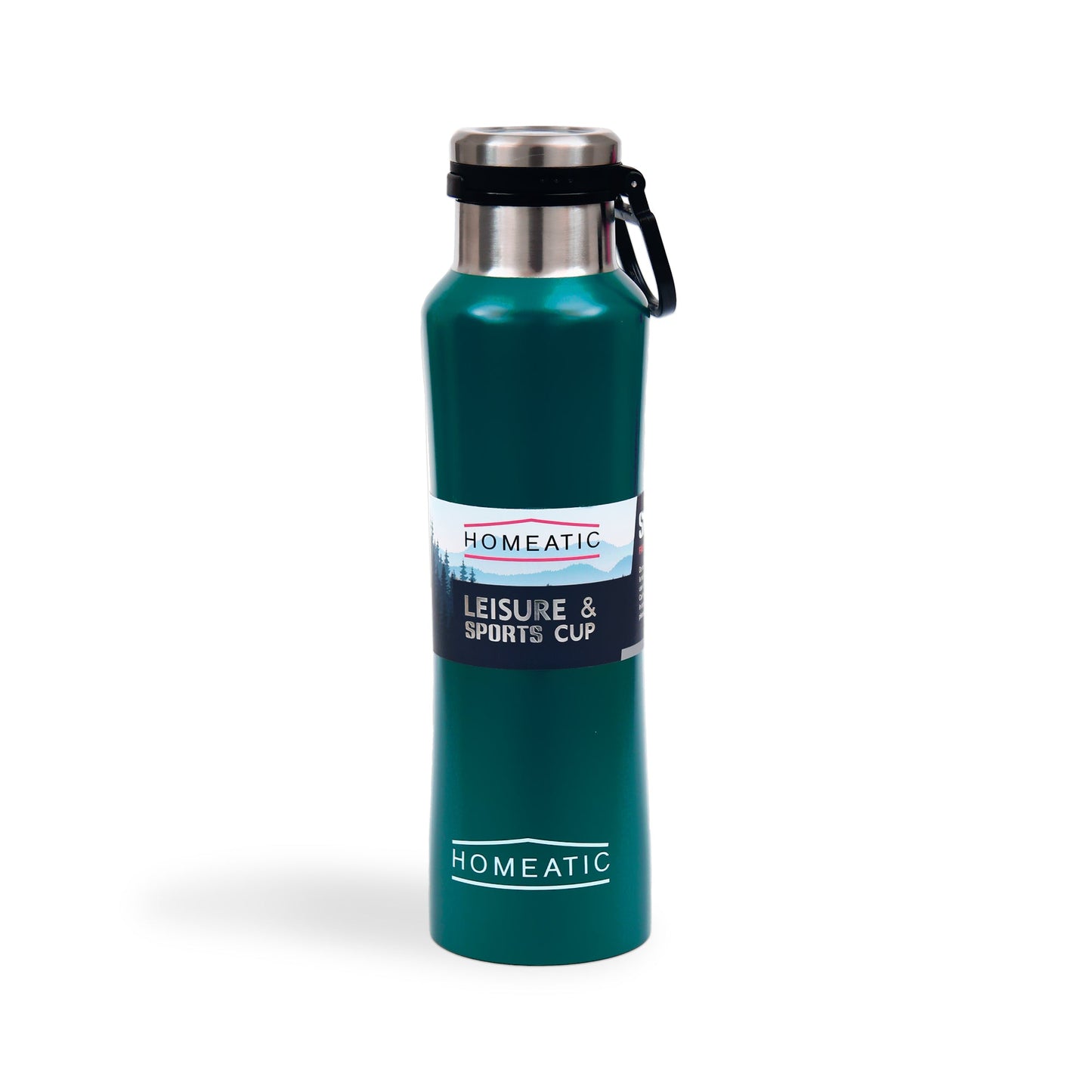 HOMEATIC VACUUM FLASK DARK GREEN STEEL WATER BOTTLE 550 ML